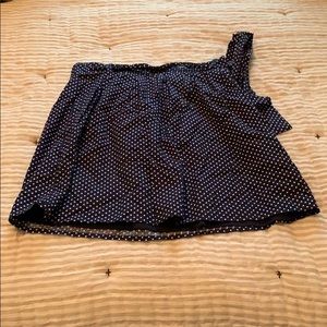 Navy and White Polka Dot Skirt